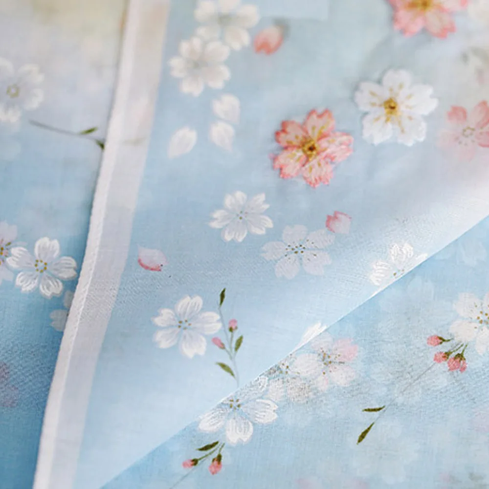 Handkerchiefs for Women Soft Cotton Kerchiefs High Grade Multi-use Square Hankies Embroidery Sakura Best Gifts SY1899 48x48cm