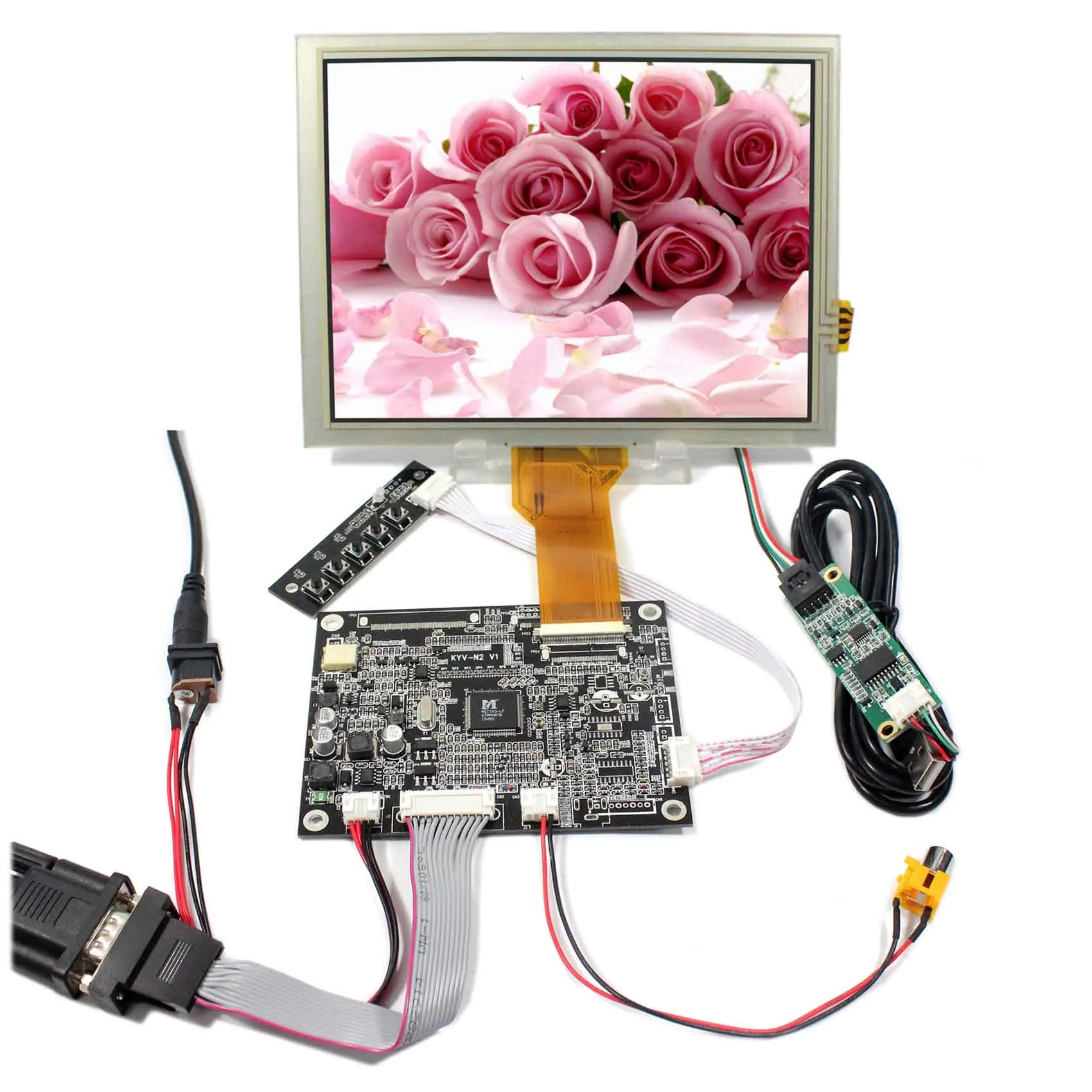 VGA AV LCD Controller Board KYV-N2 V1+8inch 800x600 EJ080NA-05B LCD With Touch Panel