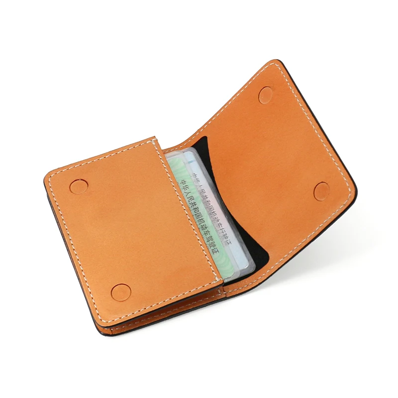 Business Card Case Genuine Leather Luxury Men Credit Card Wallets Magnetic Buckle Coin Purses Cowhide Canvas Women Money Bag