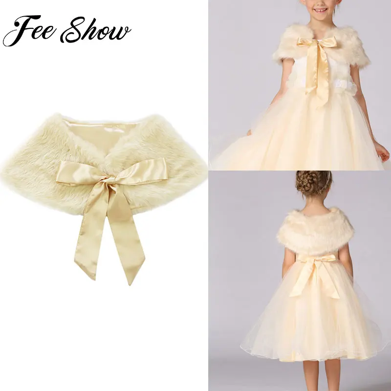 Nowy przyjazd dziewczynek zima formalne Faux futro bolerko marka Princess Dress kamizelka dla dziewczynek wiosna ślub Cape