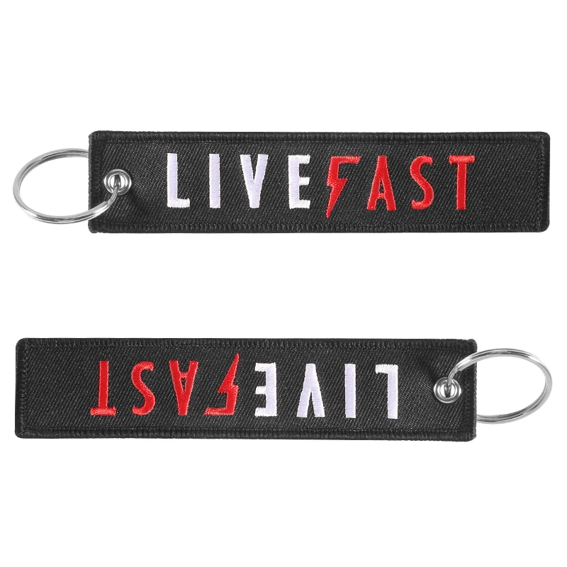 20 PCS Black LIVE FAST Key Holder for Cars and Motorcycles Car Key Chains Fashion Car Keychains Jewelry