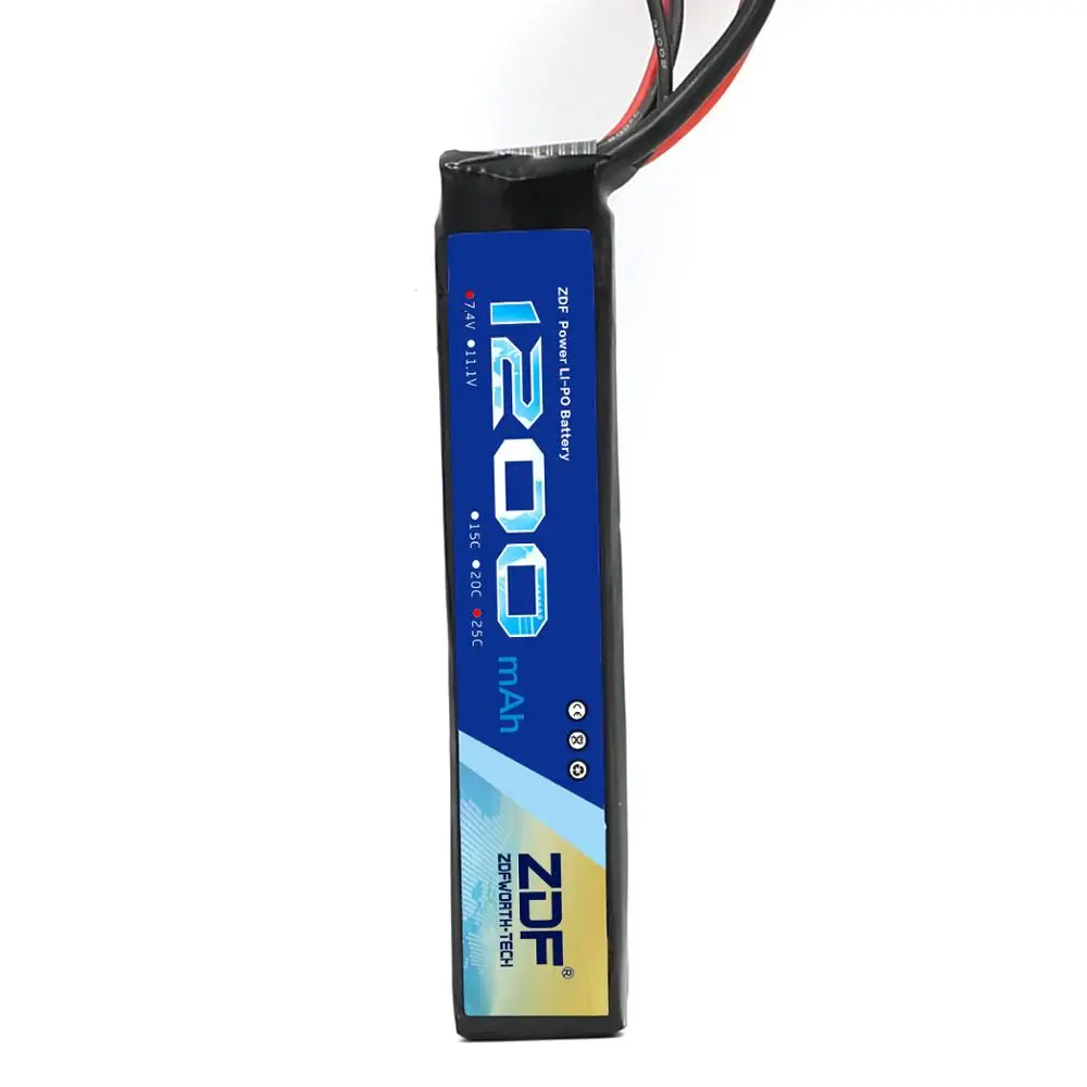 ZDF 7.4V 1200mAh 25C Max 50C 2S Lipo BatBtery z wtyczką Tamiya dla AKKU Mini Airsoft pistolet baterii Model RC