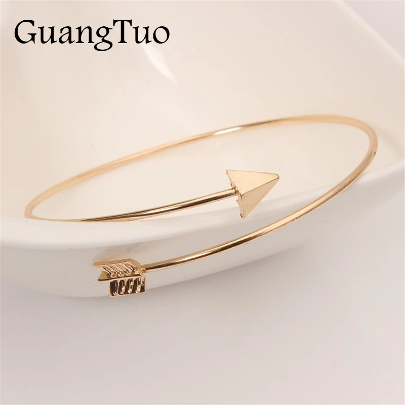 L152 New Fashion Bijoux Pulseiras Statement Gothic Punk Charm Open Adjustable Arrow Cuff Bracelets Bangles Women Jewelry Gift