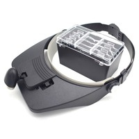 1.2X,1.8X,2.5X,3.5X Magnifier with 2 LED Light lamps Eye Loupe Headset Jewelry Magnifying Glasses