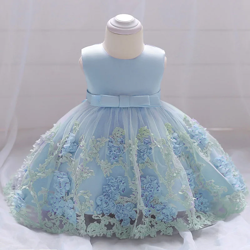 Baby Girls Summer Dress Toddler 1st Birthday Wedding Costume Infant Flower Girl Princess Party Dresses Newborn Christening Gown