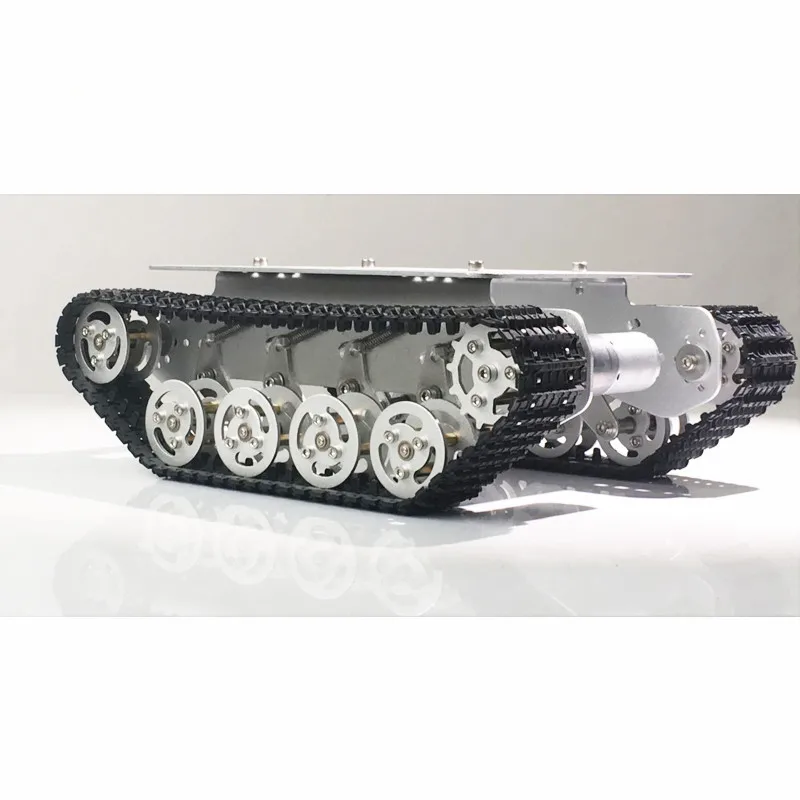 TS100 Metal Rc Robot Tank Car Chassis Shock Absorption Car With Suspension System Crawler Caterpillar for  DIY Toy