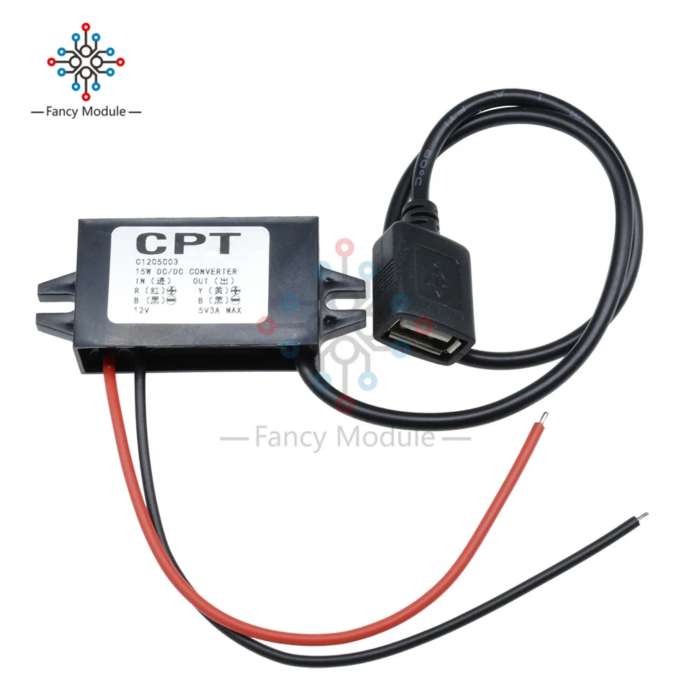 12V bis 5V 3a 15W DC-DC Auto Power Step Down Buck Konverter Netzteil Modul Micro USB Adapter für Auto männlich USB Adapter