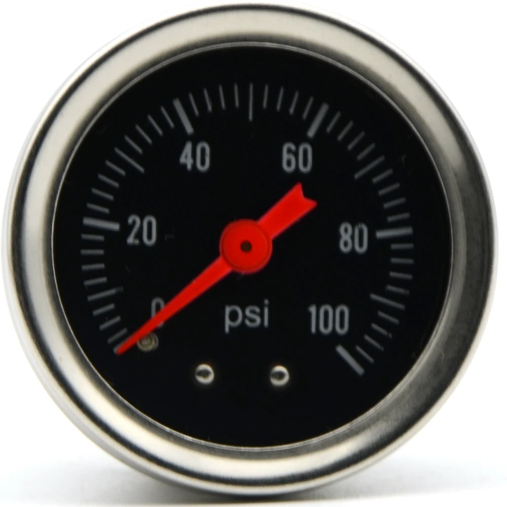 Universal Fuel Pressure Regulator Gauge 0-100 Psi Chrome Fuel/Oil Gauge