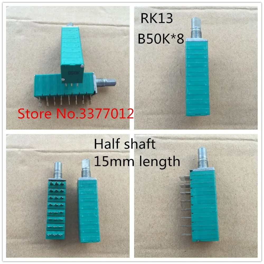 

2pcs Taiwan RK13 type sealing potentiometer 8, B50K*8 axis long, 15MM multi-channel eight volume potentiometer