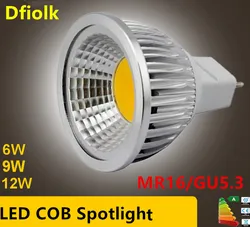 Nieuwe-ハイパワーledランプ,mr16 gu5.3,6 w,9 w,12 w,cob,スポットライト,mr16 12 v電球,gu 5.3 220 v