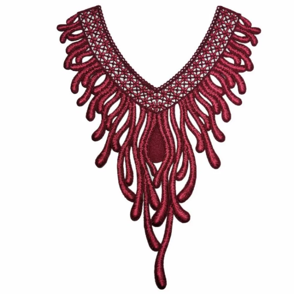 1PC 8 Colori Phoenix Ricamato Floreale Del Merletto Del Neckline Del Collare Scrapbooking Trim Per Cucire Vestiti di Applique Del Ricamo bordo