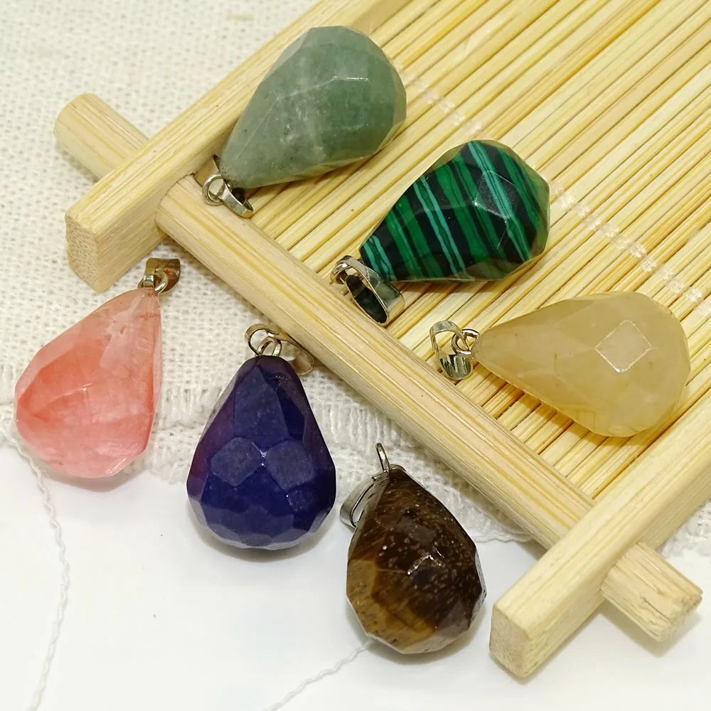 

Natural Stone water drop semi-precious jewelry pendant, 12pcs/lot