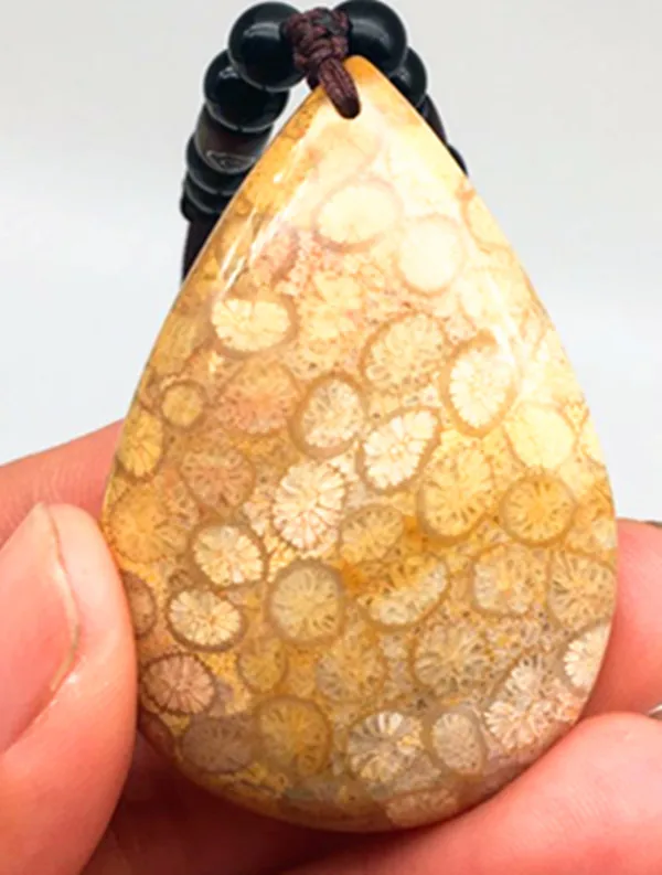 rams natural quartz crystal coral jade pendant