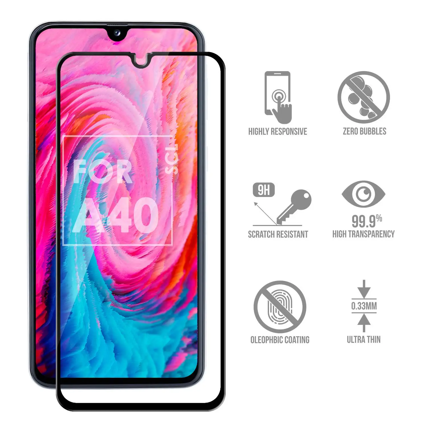 Tempered Glass Screen Protector For Samsung galaxy A10 A20 A40 A50 A70 A80 A30 A90 Protective glass Full Cover Glass