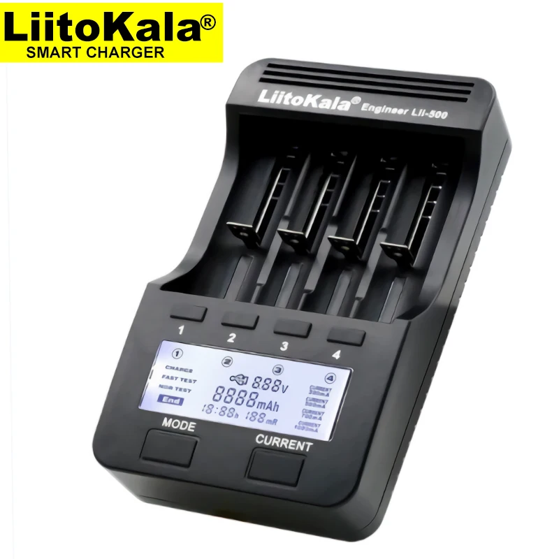 Liitokala-cargador de batería de litio Lii-500 18650, dispositivo de carga de 18650, 1,2 V, 3,7 V, 3,2 V, 3,85 V, AA/AAA, 26650, 16340, 25500, NiMH