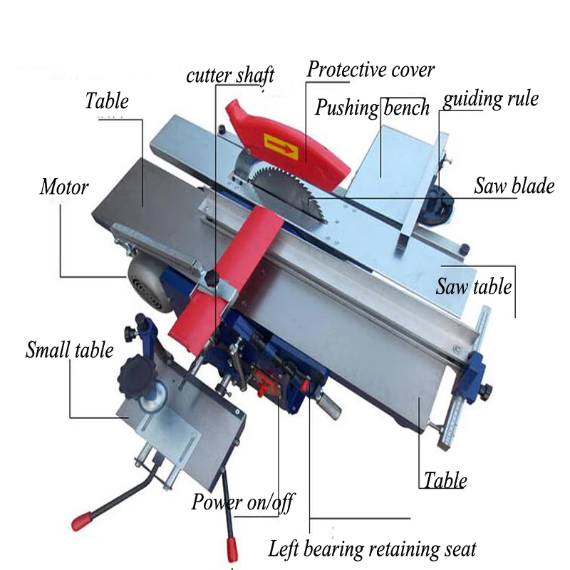 Woodworking Table Planing Table Saw Electric Planing Drill 3 In 1 Multi-function Household Woodworking Machine