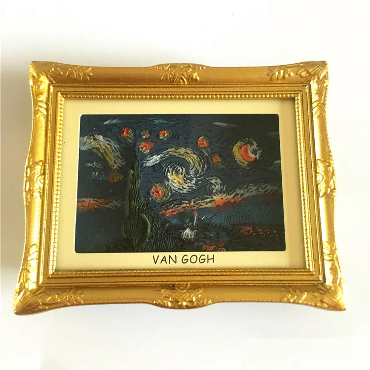 Van Gogh Sunflowers Paris Arc De Triomphe Star Frame 3D Fridge Magnets Travel Souvenirs Refrigerator Magnetic Stickers