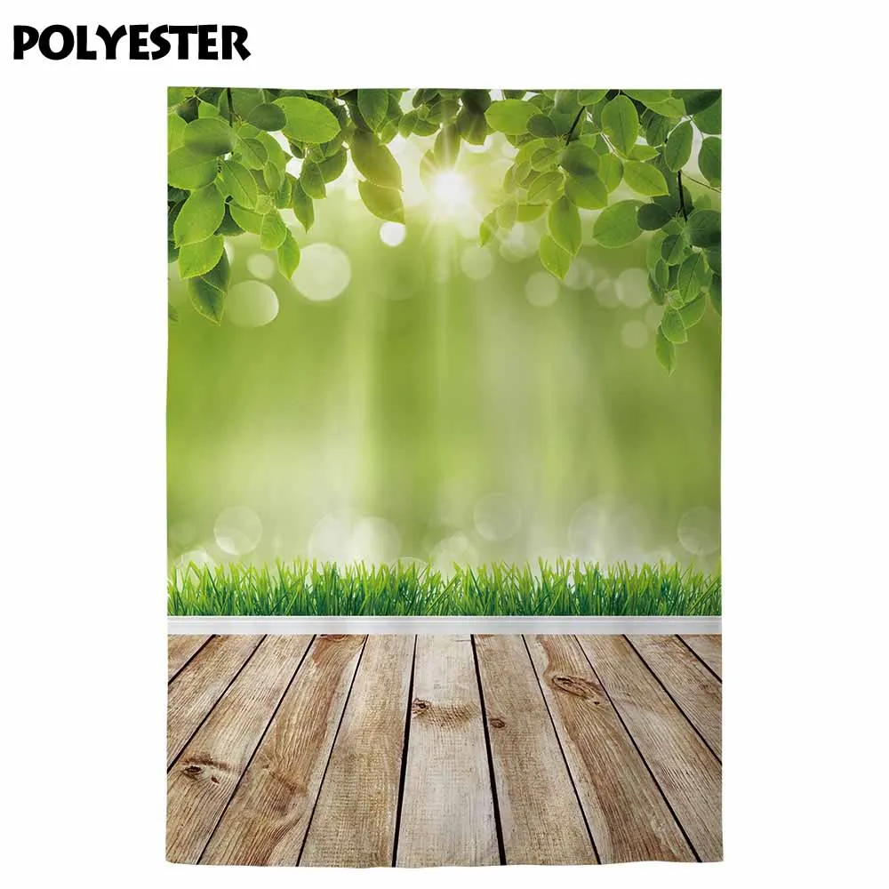 Allenjoy – arrière-plan en tissu pour studio photo, toile de fond verte, feuille de bois, style bokeh, soleil, pour séance photo