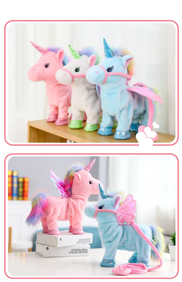 Child Electronic Pet Educational Children\'s Toy Robot Electric Walking Unicorn Plush Toy Soft Stuffed Animal Holiday best gift