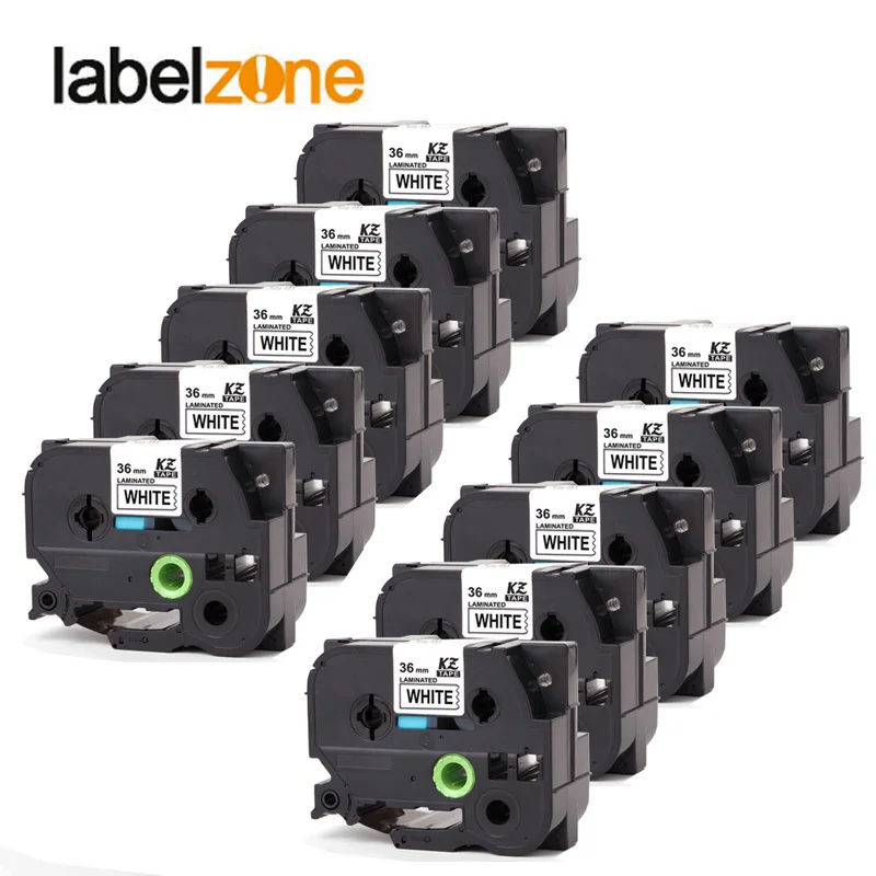 10Pack 36mm Black on White tz261 Tze-261 Tze261 tz261 tze 261 for Brother P-touch label printer ribbon tape cartridge tape