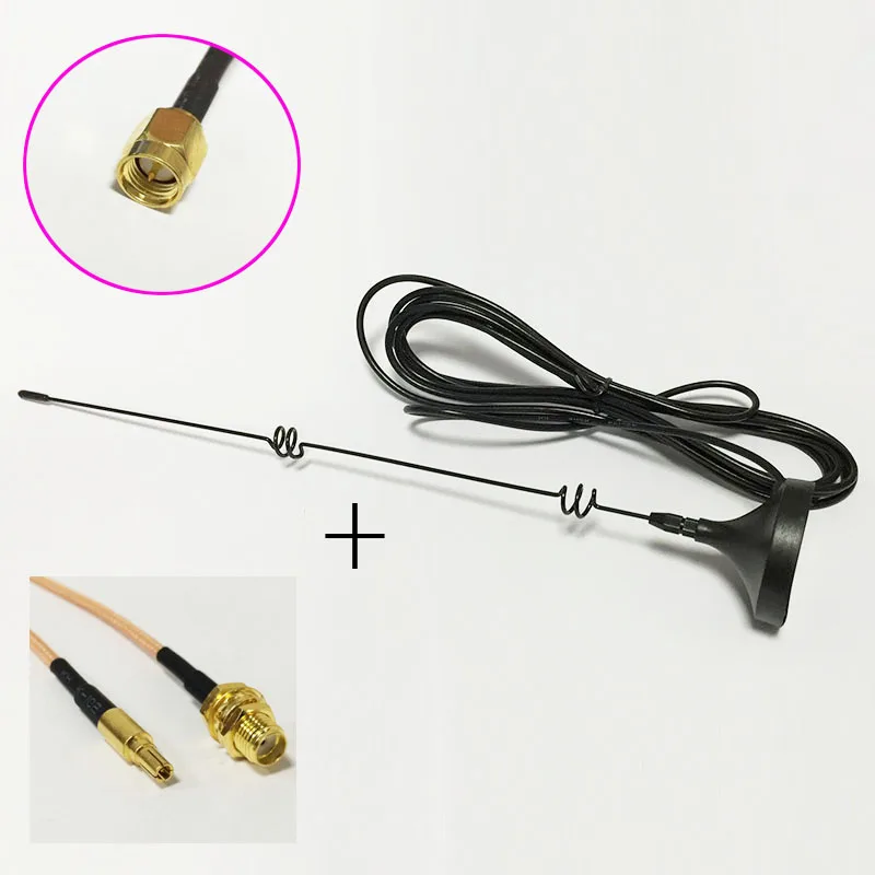 

4G 3G GSM Antenna 6dbi High Gain Magnetic Base with 3meters Cable SMA Male +SMA Female Connector to CRC9 Male RG316 Cable 15CM