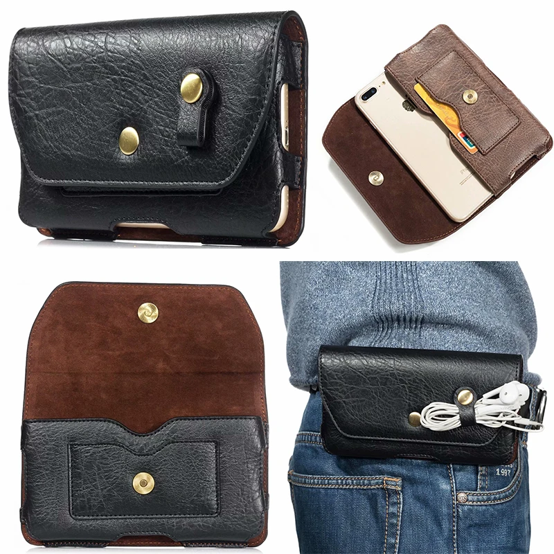 Leather Waist Bag Clip Belt Pouch Case For DOOGEE S95 S68 S97 Pro S80 BL5500 S59 S70 Lite BL9000 S60 S86 Pro With Card Holder