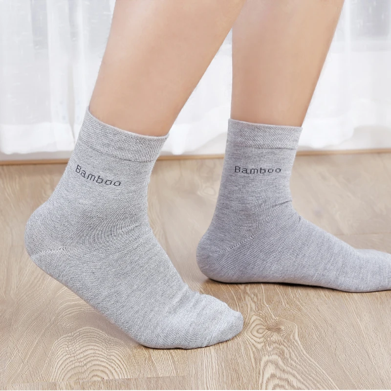 5 Paare/los männer Bambus Faser Socken Neue Casual Business Anti-Bakterielle Deodorant Atmungsaktiv Crew Socken Männer Kompression Socken