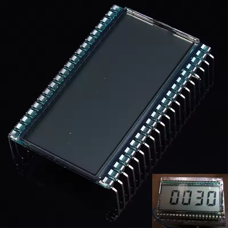 EDS805 Module d'affichage LCD 4 bits 8 chiffres TN Segment LCD 50.8x30.48x2.8mm 45.72x16.51mm écran à broche métallique
