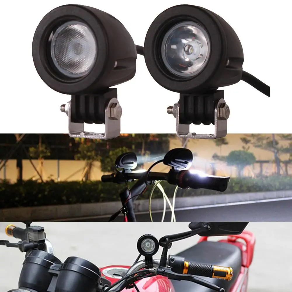 2pcs 10W LED Work Light Offroad Car Auto Truck ATV Motorcycle Trailer Bicycle 4WD Fog Lamp Spot Flood Beam Driving Headlight