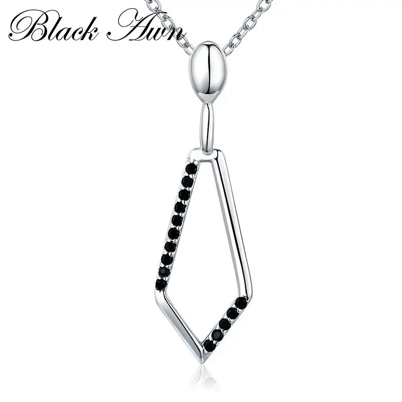 Banda Eternity de plata en blanco y negro para mujer, joyería fina, collar de compromiso de moda, collares de boda, colgantes, P135, nuevo, 2024