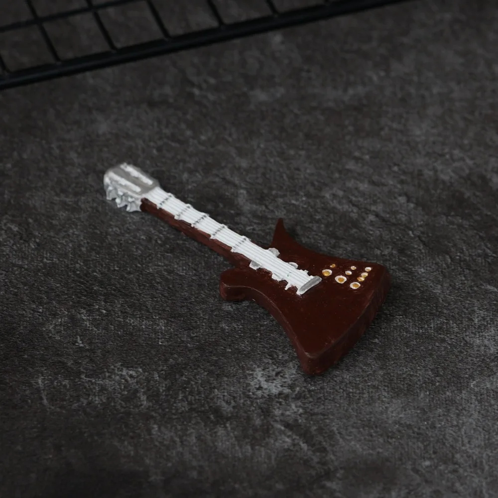 Guitar Shape 3D Silicone Mold Instrument Bass Fondant Cake Decorating Mould Cupcake Paste Molds For Music Theme Cake