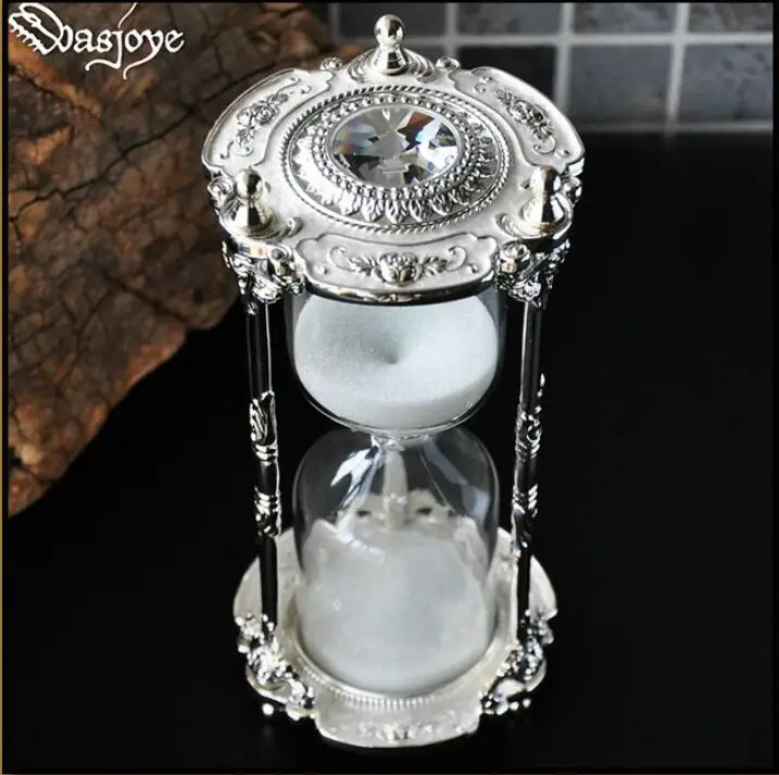 15Min creative sand timer hourglass for children\'s time metal hour Glass Sandglass Clock Study desktop Home Decoration Gift A11