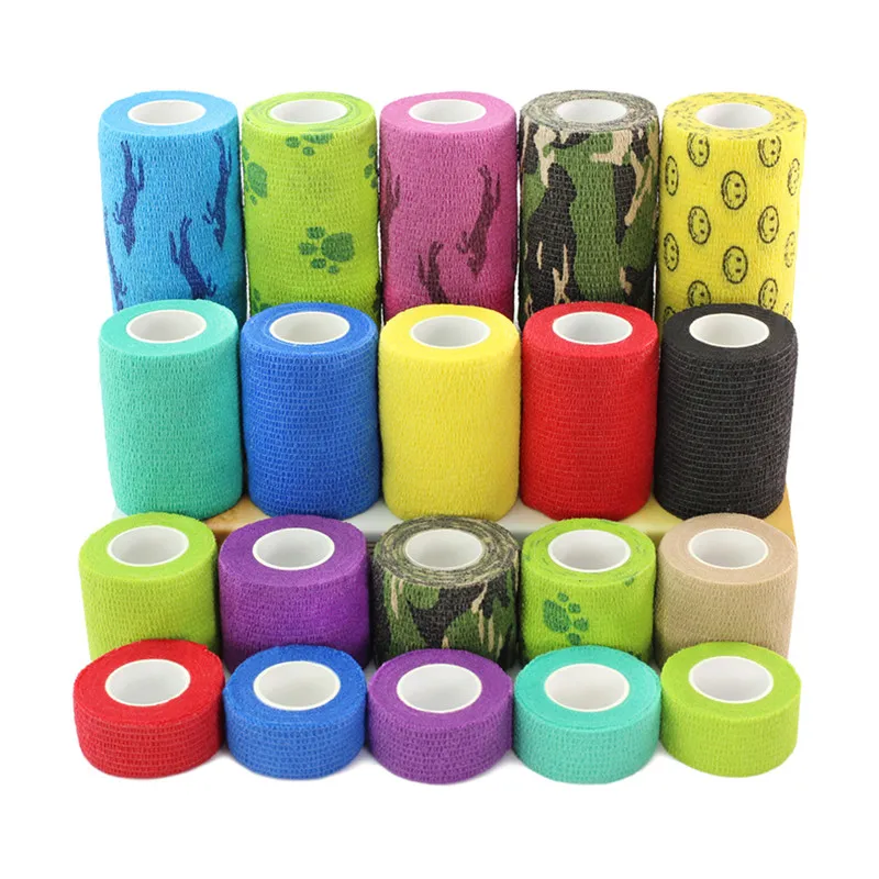 1 Roll Breathable Elastic Pet Dog Cat Foot Bandage Pet Self Adhesive Wrap Bandage Medical Tape For Pet Health Care Supply 4 Size