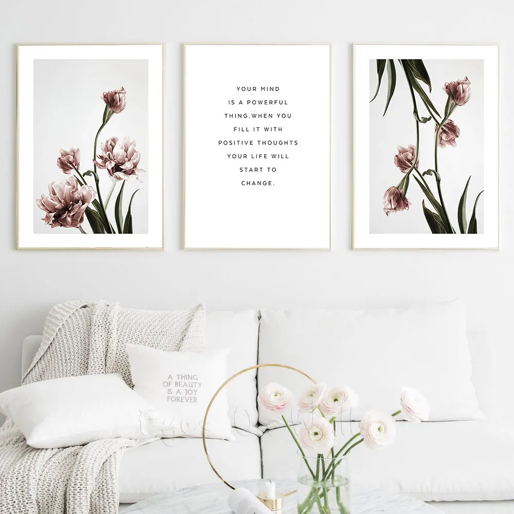 

Pink Tulipe Posters And Prints Nordic Poster flowers Wall Art Canvas Painting Quote Wall Pictures For Living Room Modern Picture