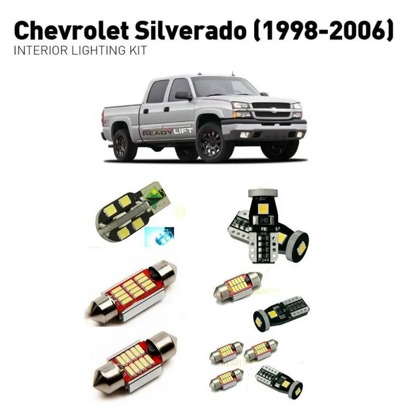 

Led interior lights For Chevrolet silverado 1998-2006 11pc Led Lights For Cars lighting kit automotive bulbs Canbus