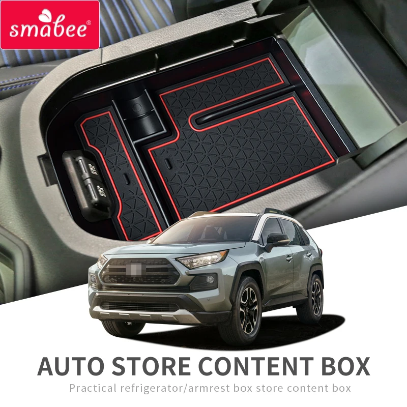 

Автомобильный центральный подлокотник Smabee для Toyota RAV4 2019 2020 2021 XA50 RAV 4, аксессуары для интерьера, контейнер для хранения