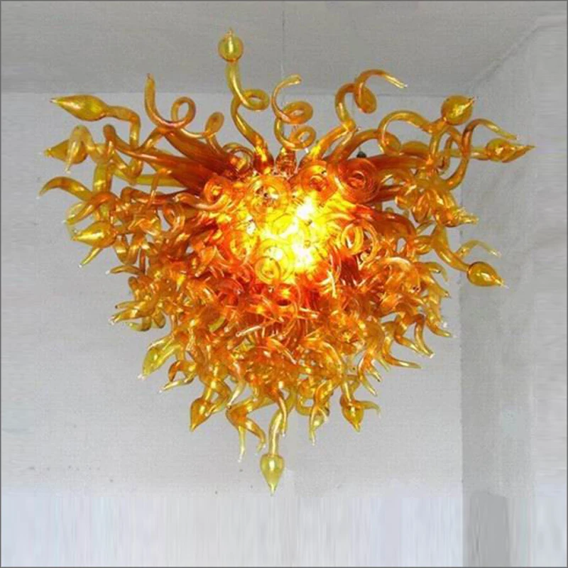 

Colorful Dale Chihuly Style Hand Blown Glass Chandeliers Christmas Gift Wrought Iron North Europe LED Creative Modo DNA