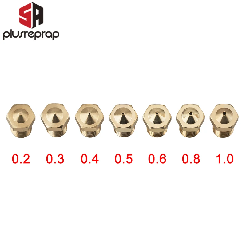 5/10PCS M6 Threaded Nozzle for 3.0mm Filament  All Metal 0.2 0.3 0.4 0.5 0.6 0.8 1.0mm V5 V6 Hotend Extruder 3D Printer