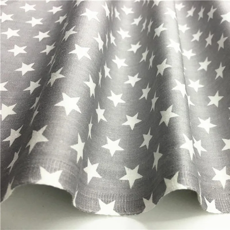 100% cotton twill textile black gray stars black white polka dot 0.8cm fabrics for DIY bedding handwork quilting patchwork craft image 4