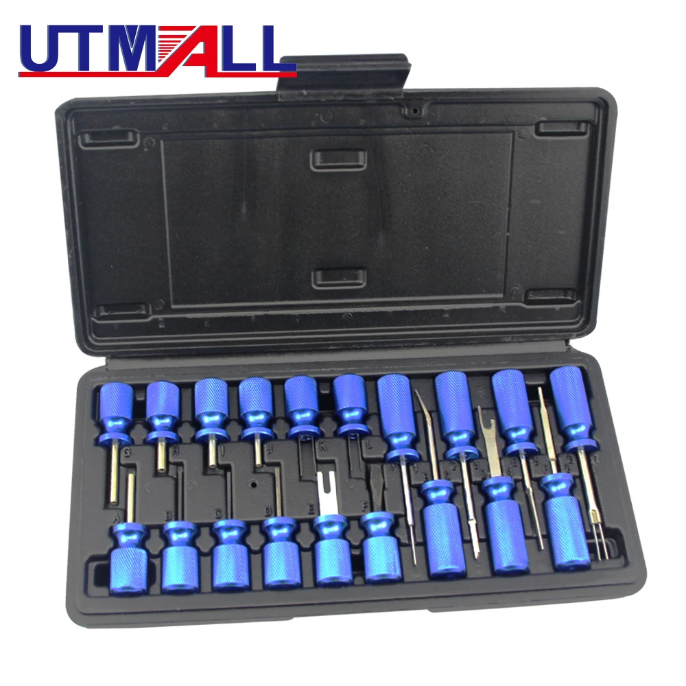 19pc Universal Terminal Release Tool Set Plug Type Connector Remover Kit