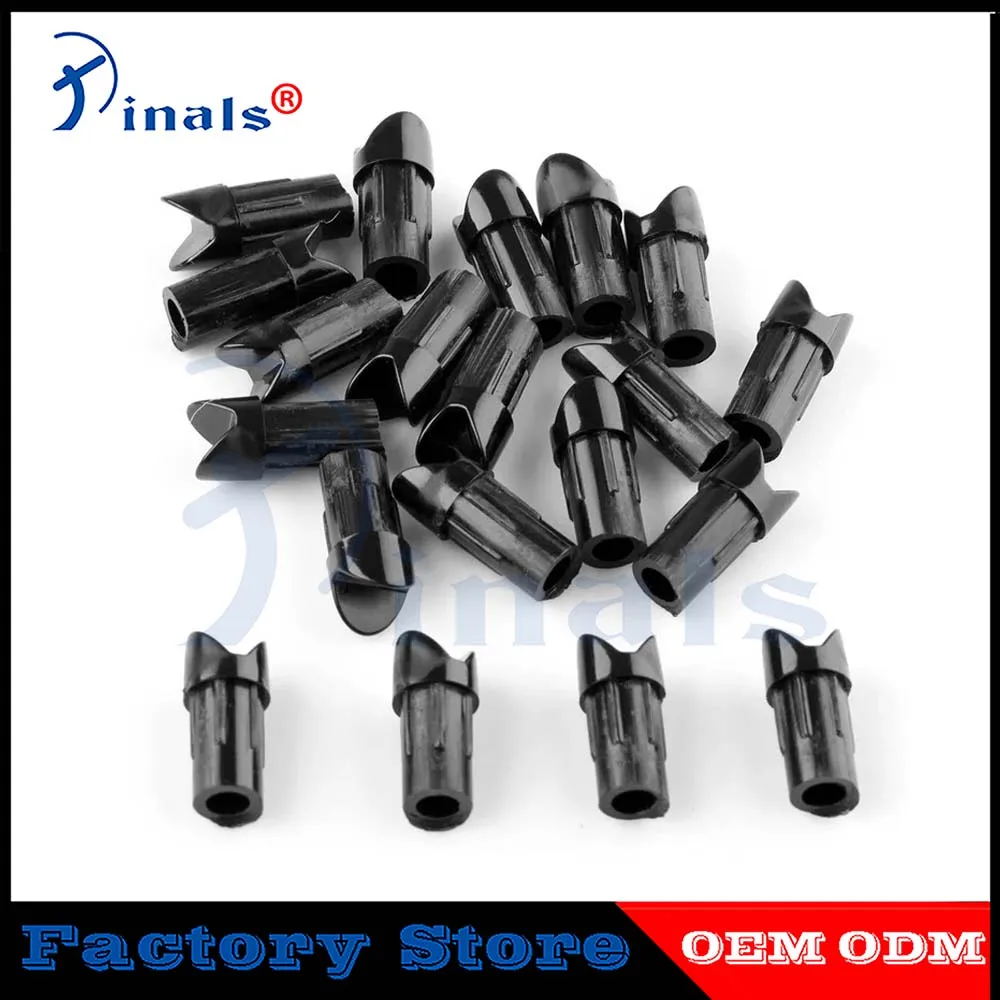 12/60pcs Black Half-moon Crossbow bolts Arrow Nocks Internal Nock For shaft ID 7.6mm OD 8.8mm Crossbow Hunting Accessories DIY