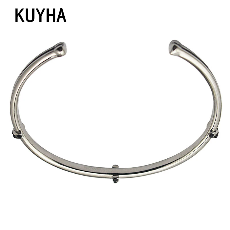 Silver Color Open Bracelet Bangles Metal Cuff Bracelets & Bangle For Women Stainless Steel Simple Gift Jewelry