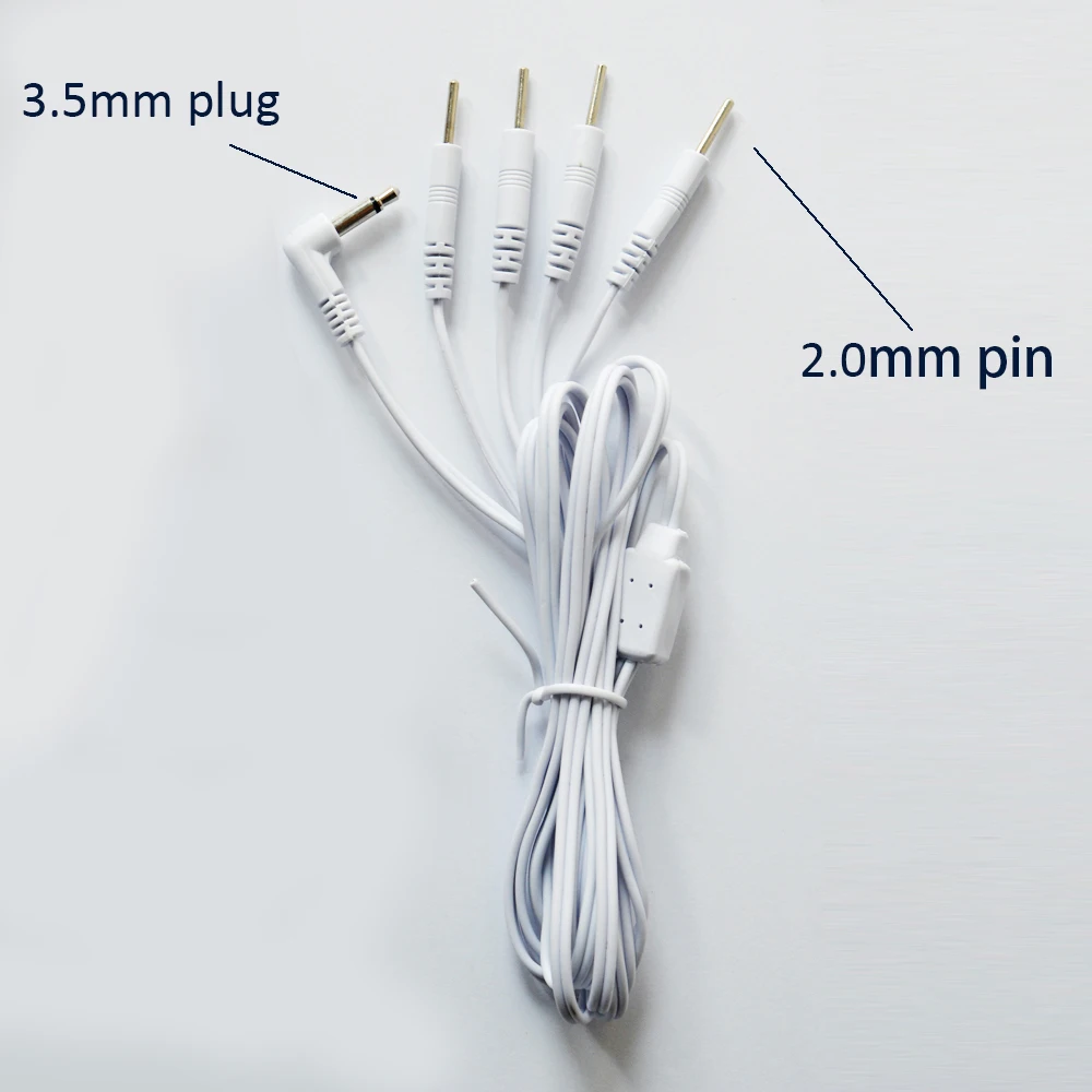 

10 Pieces Replacement 4-Pin Electrode Lead Wires Connector Cables Jack DC Head 3.5mm Connect Physiotherapy Machine or TENS Unit