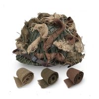 Military WW2 US ARMY INFANTRY HELMET SCRIM CAMOUFLAGE BURLAP THREE COLORS