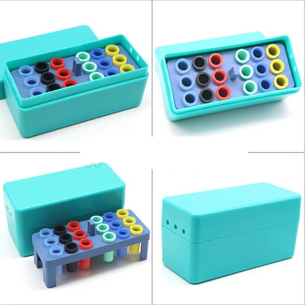 2 Pcs Dental needle sterilization box 72-hole enlarged needle placement box Point box Root canal sterilizer Measuring table