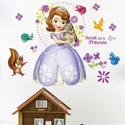 Cartoon Lovely Princess Sofia dance Children Kids Bedroom Switch Computer Decoration Wall Stickers Decal Art Mural