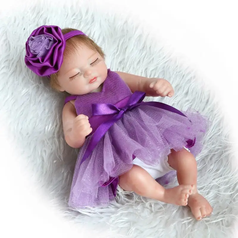 

10'' girls toys 26 cm mini Silicone Full Body Reborn Dolls Lifelike Baby Fashion Doll Christmas Gift New Year Gift for children