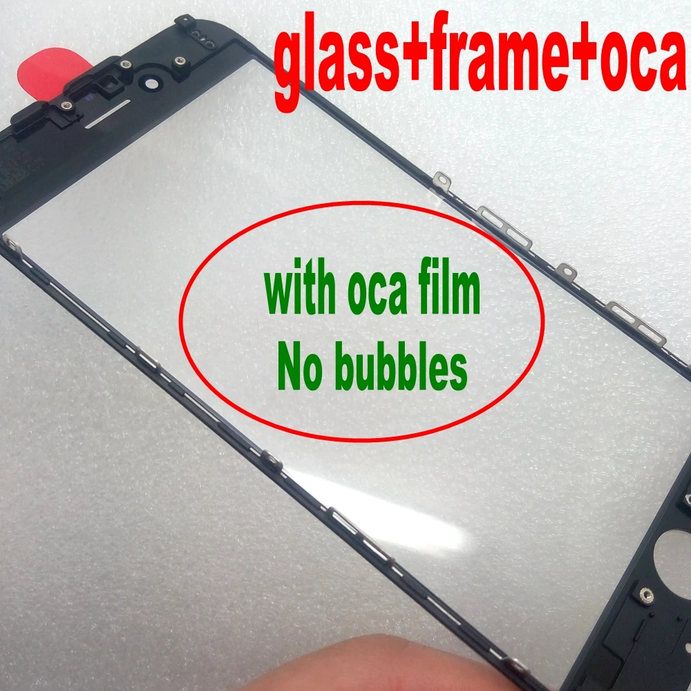 5pcs cold press Front Glass+frame+oca For iPhone 5 5s 5c 5SE Outer Glass with Bezel Frame with oca lcd repair part