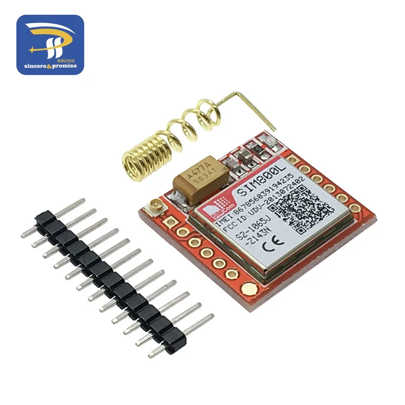 Imagem -05 - Núcleo da Placa Quad-band Ttl Menor Núcleo de Placa Sim800l Gprs Gsm Kit de Cartão Módulo Micro Sim de Orifício de Entrada com Antena Diy