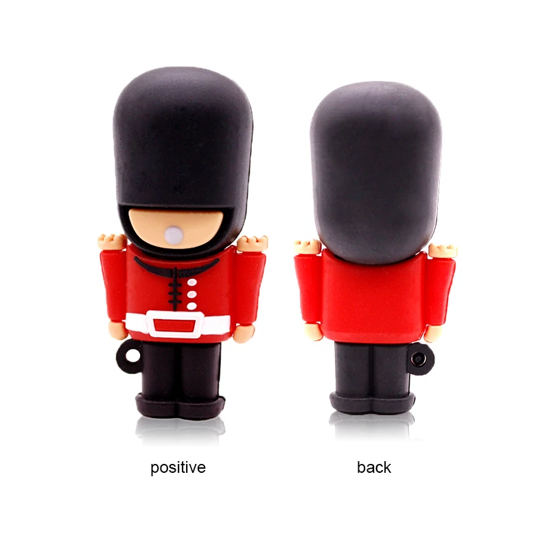 USB Flash Drive 4GB 8GB 16GB 32G 64GB Memory Stick Pendrive Cartoon Handsome British Guard Pen Drive